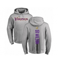 Minnesota Vikings #50 Eric Wilson Ash Backer Pullover Hoodie