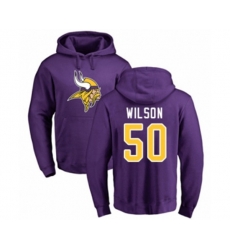 Minnesota Vikings #50 Eric Wilson Purple Name & Number Logo Pullover Hoodie