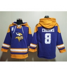 Minnesota Vikings #8 Kirk Cousins Purple Yellow Ageless Must-Have Lace-Up Pullover Hoodie