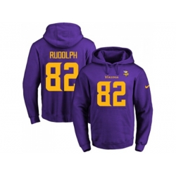 Minnesota Vikings #82 Kyle Rudolph Purple(Gold No.) Name & Number Pullover NFL Hoodie