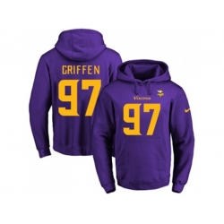 Minnesota Vikings #97 Everson Griffen Purple(Gold No.) Name & Number Pullover NFL Hoodie