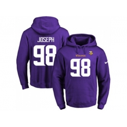 Minnesota Vikings #98 Linval Joseph Purple Name & Number Pullover NFL Hoodie