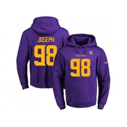 Minnesota Vikings #98 Linval Joseph Purple(Gold No.) Name & Number Pullover NFL Hoodie