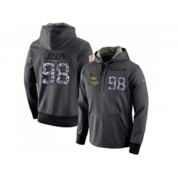 Minnesota Vikings #98 Linval Joseph Stitched Black Anthracite Salute to Service Player Performance Hoodie