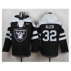 Oakland Raiders #32 Marcus Allen Black Player Pullover Hoodie