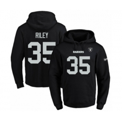 Oakland Raiders #35 Curtis Riley Black Name & Number Pullover Hoodie