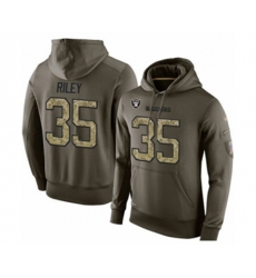 Oakland Raiders #35 Curtis Riley Green Salute To Service Pullover Hoodie