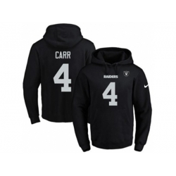Oakland Raiders #4 Derek Carr Black Name & Number Pullover NFL Hoodie