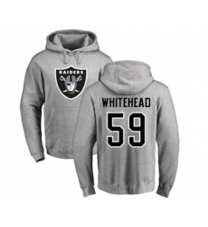 Oakland Raiders #59 Tahir Whitehead Ash Name & Number Logo Pullover Hoodie