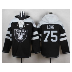 Oakland Raiders #75 Howie Long Black Player Pullover Hoodie