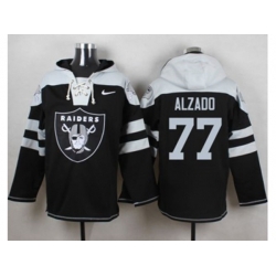 Oakland Raiders #77 Lyle Alzado Black Player Pullover Hoodie