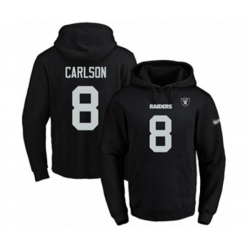 Oakland Raiders #8 Daniel Carlson Black Name & Number Pullover Hoodie