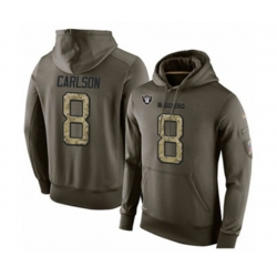 Oakland Raiders #8 Daniel Carlson Green Salute To Service Pullover Hoodie