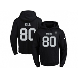 Oakland Raiders #80 Jerry Rice Black Name & Number Pullover NFL Hoodie
