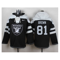 Oakland Raiders #81 Tim Brown Black Player Pullover Hoodie