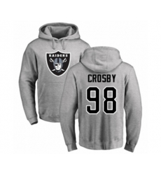 Oakland Raiders #98 Maxx Crosby Ash Name & Number Logo Pullover Hoodie