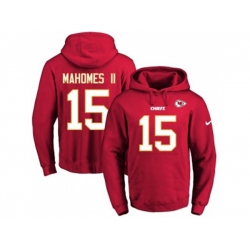 Kansas City Chiefs #15 Patrick Mahomes II Red Name & Number Pullover NFL Hoodie