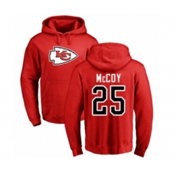 Kansas City Chiefs #25 LeSean McCoy Red Name & Number Logo Pullover Hoodie