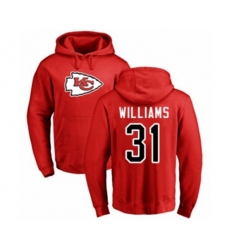 Kansas City Chiefs #31 Darrel Williams Red Name & Number Logo Pullover Hoodie