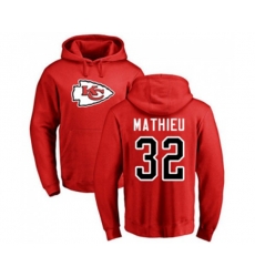 Kansas City Chiefs #32 Tyrann Mathieu Red Name & Number Logo Pullover Hoodie