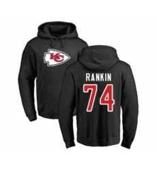 Kansas City Chiefs #74 Martinas Rankin Black Name & Number Logo Pullover Hoodie