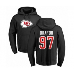 Kansas City Chiefs #97 Alex Okafor Black Name & Number Logo Pullover Hoodie