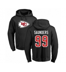 Kansas City Chiefs #99 Khalen Saunders Black Name & Number Logo Pullover Hoodie