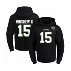 Jacksonville Jaguars #15 Gardner Minshew II Black Name & Number Pullover Hoodie