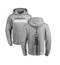 Jacksonville Jaguars #4 Josh Lambo Ash Backer Pullover Hoodie