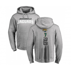 Jacksonville Jaguars #7 Nick Foles Ash Backer Pullover Hoodie