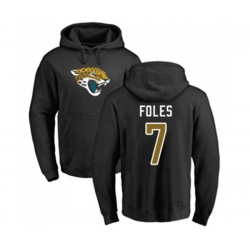 Jacksonville Jaguars #7 Nick Foles Black Name & Number Logo Pullover Hoodie