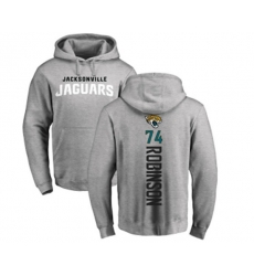 Jacksonville Jaguars #74 Cam Robinson Ash Backer Pullover Hoodie