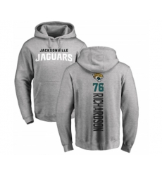 Jacksonville Jaguars #76 Will Richardson Ash Backer Pullover Hoodie