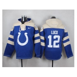 Indianapolis Colts #12 Andrew Luck Royal Blue Player Pullover NFL Hoodie Indianapolis Colts #12 Andrew Luck Royal Blue Player Pullover NFL Hoodie