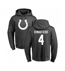 Indianapolis Colts #4 Adam Vinatieri Ash One Color Pullover Hoodie