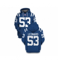 Indianapolis Colts #53 Darius Leonard 2021 Blue Pullover Football Hoodie