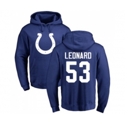Indianapolis Colts #53 Darius Leonard Royal Blue Name & Number Logo Pullover Hoodie Indianapolis Colts #53 Darius Leonard Royal Blue Name & Number Logo Pullover Hoodie