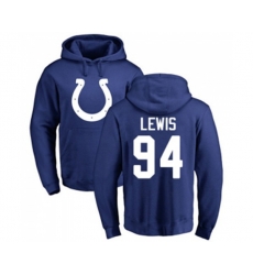 Indianapolis Colts #94 Tyquan Lewis Royal Blue Name & Number Logo Pullover Hoodie