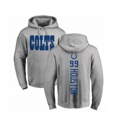 Indianapolis Colts #99 Justin Houston Ash Backer Pullover Hoodie