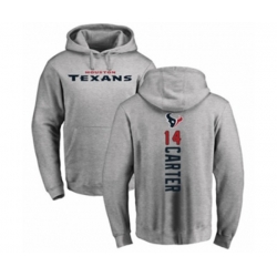 Houston Texans #14 DeAndre Carter Ash Backer Pullover Hoodie Houston Texans #14 DeAndre Carter Ash Backer Pullover Hoodie
