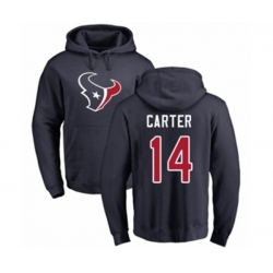 Houston Texans #14 DeAndre Carter Navy Blue Name & Number Logo Pullover Hoodie Houston Texans #14 DeAndre Carter Navy Blue Name & Number Logo Pullover Hoodie