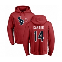 Houston Texans #14 DeAndre Carter Red Name & Number Logo Pullover Hoodie Houston Texans #14 DeAndre Carter Red Name & Number Logo Pullover Hoodie