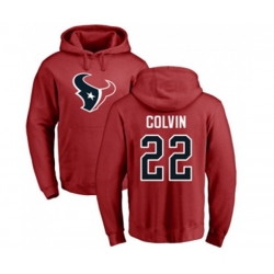 Houston Texans #22 Aaron Colvin Red Name & Number Logo Pullover Hoodie Houston Texans #22 Aaron Colvin Red Name & Number Logo Pullover Hoodie