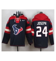 Houston Texans #24 Johnathan Joseph Navy Blue Player Pullover Hoodie