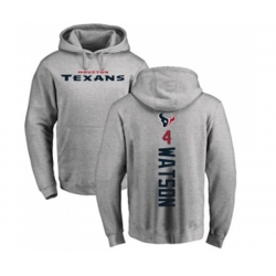 Houston Texans #4 Deshaun Watson Ash Backer Pullover Hoodie Houston Texans #4 Deshaun Watson Ash Backer Pullover Hoodie