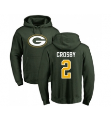 Green Bay Packers #2 Mason Crosby Green Name & Number Logo Pullover Hoodie