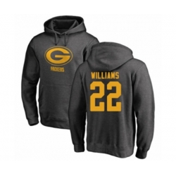 Green Bay Packers #22 Dexter Williams Ash One Color Pullover Hoodie