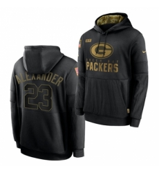 Green Bay Packers #23 Jaire Alexander 2020 Salute To Service Black Sideline Performance Pullover Hoodie