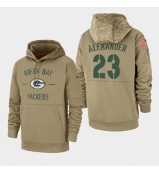 Green Bay Packers #23 Jaire Alexander Green Bay Packers 2019 Salute to Service Sideline Therma Pullover Hoodie - Tan