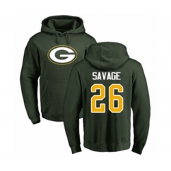 Green Bay Packers #26 Darnell Savage Green Name & Number Logo Pullover Hoodie